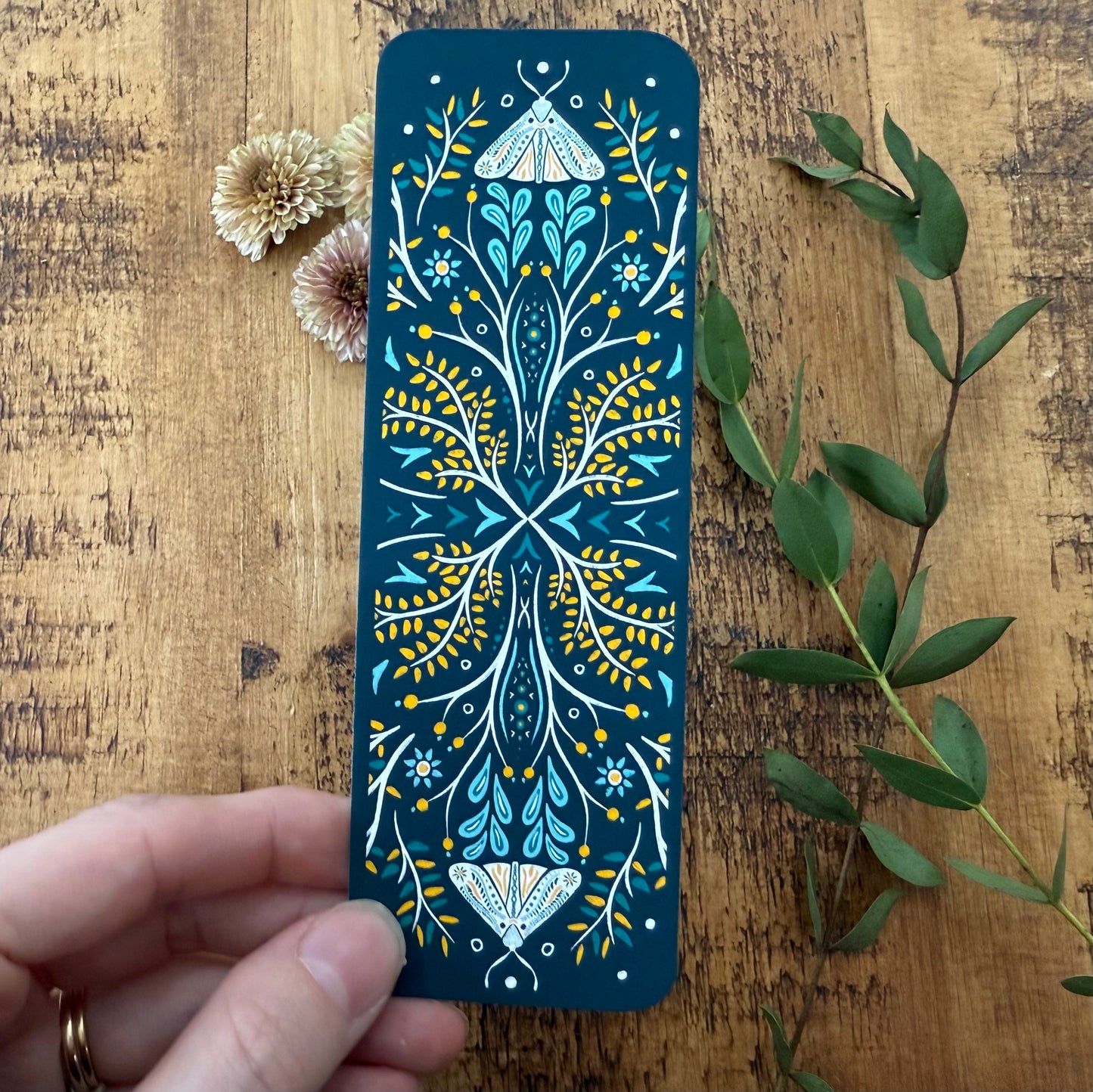 Folk Flora Print Bookmark